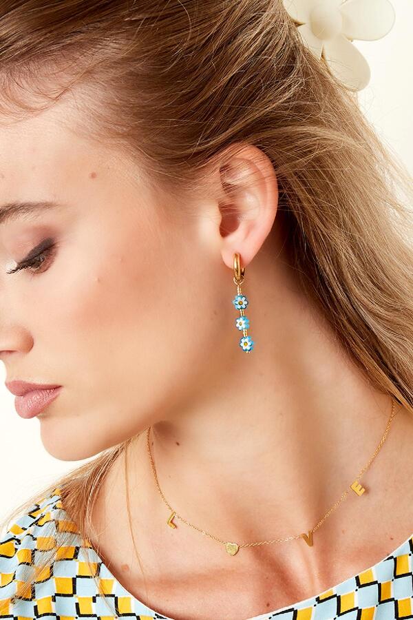 Blaue Gänseblümchen-Ohrringe – #summergirls-Kollektion